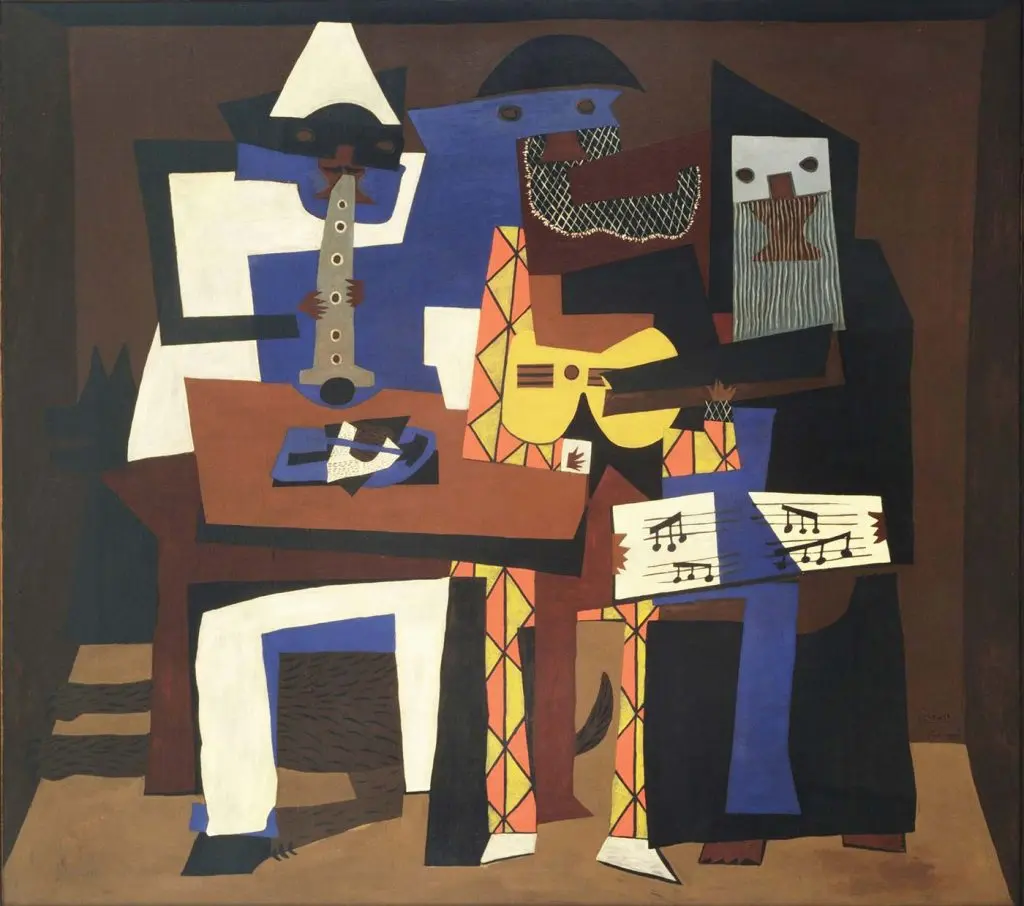 Pablo Picasso eserleri 3 müzisyen